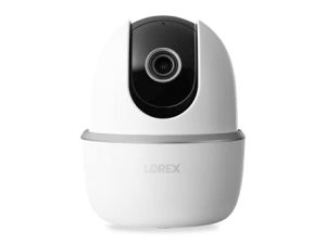 كاميرا أمان داخلية من Lorex Pan & Tilt ، كاميرا لاسلكية 2K WiFi مع خاصية الكشف عن الأشخاص ، تحدث باتجاهين وتوافق مع المنزل الذكي ، ذاكرة MicroSD بسعة 16 جيجابايت ، كاميرا واحدة