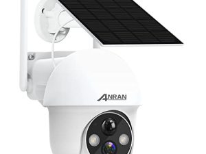 ANRAN Security Camera Wireless Outdoor ، 2K Solar Outdoor Camera with 360 ° View ، Smart Siren ، Spotlight Vision ، Color Night Detection ، PIR Human Detection ، Pan Tilt Control ، 2-Way Talk ، IP65 ، Q1 White