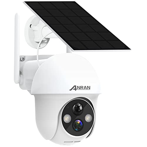 ANRAN Security Camera Wireless Outdoor ، 2K Solar Outdoor Camera with 360 ° View ، Smart Siren ، Spotlight Vision ، Color Night Detection ، PIR Human Detection ، Pan Tilt Control ، 2-Way Talk ، IP65 ، Q1 White ANRAN Security Camera Wireless Outdoor ، 2K Solar Outdoor Camera with 360 ° View ، Smart Siren ، Spotlight Vision ، Color Night Detection ، PIR Human Detection ، Pan Tilt Control ، 2-Way Talk ، IP65 ، Q1 White