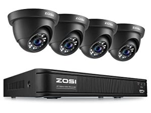 ZOSI 8CH H.265 + نظام كاميرا الأمن المنزلي في الهواء الطلق ، 8 قنوات 1080p HD-TVI DVR و 4 x 720p مراقبة CCTV كاميرا قبة مع 80ft IR للرؤية الليلية ، كشف الحركة ، الوصول عن بعد (بدون محرك أقراص ثابت)