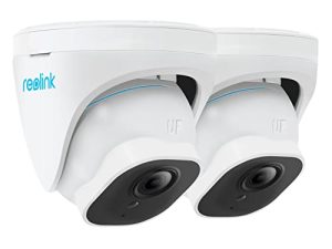 كاميرات مراقبة REOLINK خارجية ، نظام كاميرا مراقبة منزلية لـ 5MP PoE IP ، اكتشاف الإنسان / السيارة ، العمل مع المنزل الذكي ، الفاصل الزمني ، بطاقة SD تصل إلى 256 جيجابايت ، RLC-520A (عبوة من قطعتين)