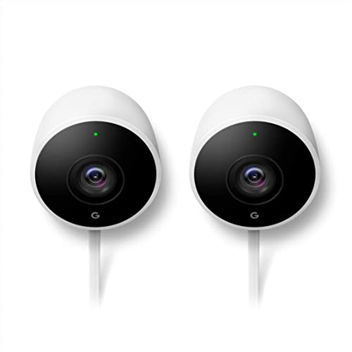 Google Nest Cam Outdoor 2-Pack - الجيل الأول - كاميرا خارجية مقاومة للعوامل الجوية - كاميرا مراقبة مع رؤية ليلية - تحكم بهاتفك Google Nest Cam Outdoor 2-Pack - الجيل الأول - كاميرا خارجية مقاومة للعوامل الجوية - كاميرا مراقبة مع رؤية ليلية - تحكم بهاتفك