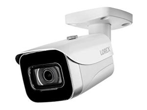 كاميرا المراقبة الداخلية / الخارجية 4K IP من لوريكس ، كاميرا رصاصة معدنية إضافية لنظام المراقبة السلكية ، رؤية ليلية ملونة و Ultra HD ، 1 كاميرا رصاصة ، أبيض