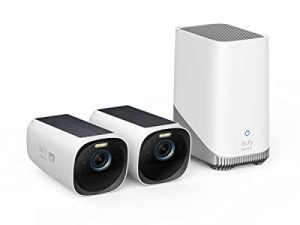 eufy Security S330 eufyCam 3 2-Cam Kit ، كاميرا أمان خارجية لاسلكية ، كاميرا 4K مع لوحة شمسية ، طاقة دائمة ، التعرف على الوجه AI ، تخزين محلي قابل للتوسيع حتى 16 تيرابايت ، بدون رسوم شهرية (متجددة)