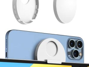 حامل كاميرا Fumuxry المستمر لجهاز MacBook Air ، Pro متوافق مع Magsafe لسلسلة iPhone 14/13/12 ، حامل كاميرا ويب iPhone لنظام التشغيل iOS 16 و macOS Ventura
