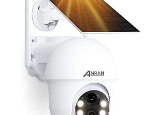 ANRAN Solar Security Camera Outdoor ، كاميرا أمان 5 ميجابكسل خارجية لاسلكية ، كاميرا تعمل بالبطارية 2.4 جيجا واي فاي 360 درجة إمالة عرض 360 درجة ، مع Alexa ، رؤية ليلية ، PIR Human Detection ، 2 Way Talk ، IP65 ، SD / Cloud