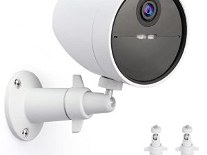 UYODM 2 Pack حامل مثبت على الحائط لكاميرا الأمن الخارجية SimpliSafe ، قوس أمان دوران 360 درجة مع خيط لولبي 1/4 ، الكاميرا غير متضمنة (أبيض)