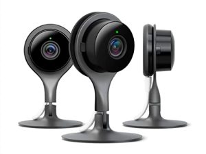 Google Nest Cam Indoor 3 Pack - كاميرا داخلية سلكية لأمن المنزل - تحكم بهاتفك واحصل على تنبيهات للهاتف المحمول - كاميرا مراقبة مع فيديو مباشر 24/7 ورؤية ليلية