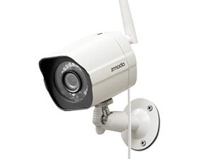 Zmodo Security Camera Outdoor ، 1080p Home Security كاميرا IP لاسلكية واي فاي ، رؤية ليلية ، كشف الحركة بالذكاء الاصطناعي ، مراقبة الفيديو ، مقاومة للعوامل الجوية ، متوافقة مع Alexa و Google Assistant ، جراب معدني