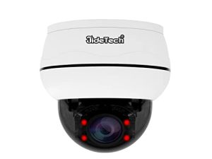 JideTech [تحديث] كاميرا PTZ POE خارجية 5 ميجابكسل خارجية ، كاميرا قبة POE IP مع زووم بصري 5X رؤية ليلية بالأشعة تحت الحمراء للكشف عن الإنسان / كشف الحركة IP66 مقاوم للماء