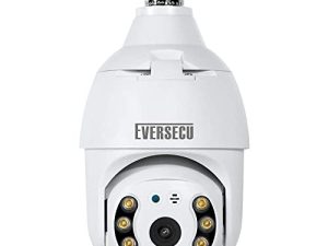 EVERSECU 2K 4.0MP Light Bulb Security Camera Outdoor Wireless ، تتبع تلقائي للحركة ، صوت ثنائي الاتجاه ، رؤية ليلية مضيئة ، كاميرا Tuya Smart Life WiFi E27 برغي في CCTV تعمل مع Alexa & Google Home