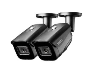 Lorex LNB9242B-2PK-W 4K (8MP) Smart IP Black Security Camera مع الاستماع إلى الصوت والتسجيل في الوقت الحقيقي 30 إطارًا في الثانية (عبوتان)
