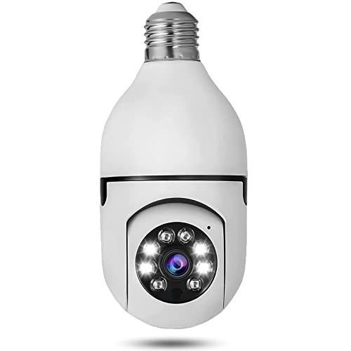 Hoibampu 1 Pack Wireless Light Bulb Camera 1080P HD داخلي واي فاي ذكي كاميرا منزلية مع صوت ثنائي الاتجاه للرؤية الليلية إنذار للكشف عن الحركة البشرية Hoibampu 1 Pack Wireless Light Bulb Camera 1080P HD داخلي واي فاي ذكي كاميرا منزلية مع صوت ثنائي الاتجاه للرؤية الليلية إنذار للكشف عن الحركة البشرية