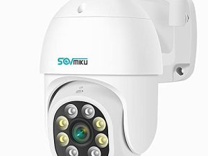 【التتبع التلقائي ، كاميرا 2K】 Sovmiku للمراقبة المنزلية ، كاميرا أمان خارجية وإمالة WiFi ، عرض 360 درجة ، 3 ميجابكسل ، Spotliht ، رؤية ليلية ملونة ، اكتشاف الإنسان ، صوت ثنائي الاتجاه ، مقاوم للماء ، تطبيق iCSee