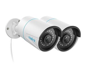 كاميرات REOLINK الخارجية للأمان ، نظام كاميرا مراقبة المنزل لـ 5MP PoE IP ، الكشف الذكي عن الإنسان / السيارة ، العمل مع المنزل الذكي ، الفاصل الزمني ، بطاقة SD تصل إلى 256 جيجابايت ، RLC-510A (عبوة من قطعتين)