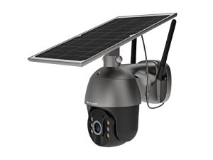 SOLIOM Home Security Camera Outdoor ، شبكة WiFi لاسلكية قابلة للإمالة بزاوية 360 درجة ، نظام يعمل بالبطارية الشمسية القابلة لإعادة الشحن مع اكتشاف الحركة وصفارة الإنذار ، رؤية ليلية ملونة ، تحدث ثنائي الاتجاه ، Cloud / SD S600