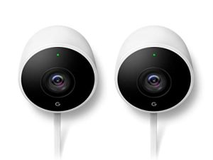 Google Nest Cam Outdoor 2-Pack - الجيل الأول - كاميرا خارجية مقاومة للعوامل الجوية - كاميرا مراقبة مع رؤية ليلية - تحكم بهاتفك