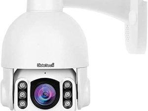 JideTech Outdoor PTZ POE Security Camera ، HD 5MP Auto Tracking IP Camera with 5X Optical Zoom ، IR Night Vision Motion / Human Detection مدمج في ميكروفون ومكبر صوت IP66 مقاوم للماء