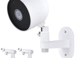 قطعتان من حامل تثبيت على الحائط قابل للتعديل للأمان لكاميرا Google Nest (البطارية) ، زاوية عرض مثالية لنظام كاميرا الأمان الخاص بك - أبيض