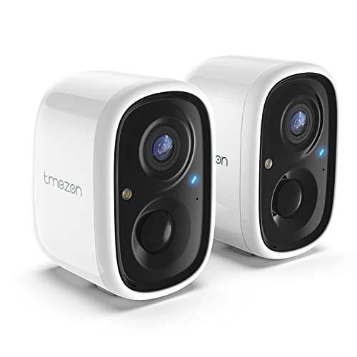 TMEZON Security Camera Wireless Outdoor 2 Pack ، كاميرا خارجية لاسلكية واي فاي ، كاميرات تعمل بالبطارية لأمن المنزل ، رؤية ليلية ملونة بدقة 1080 بكسل ، حديث ثنائي الاتجاه ، كشف الحركة بالذكاء الاصطناعي ، ضوء كشاف ، IP65 TMEZON Security Camera Wireless Outdoor 2 Pack ، كاميرا خارجية لاسلكية واي فاي ، كاميرات تعمل بالبطارية لأمن المنزل ، رؤية ليلية ملونة بدقة 1080 بكسل ، حديث ثنائي الاتجاه ، كشف الحركة بالذكاء الاصطناعي ، ضوء كشاف ، IP65