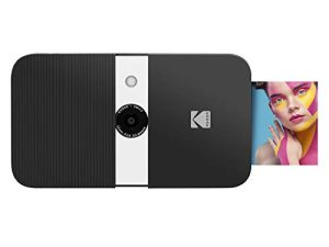 الكاميرا الرقمية للطباعة الفورية KODAK Smile - كاميرا 10 ميجابكسل مفتوحة الشرائح مع طابعة Zink 2x3 (أسود / أبيض)