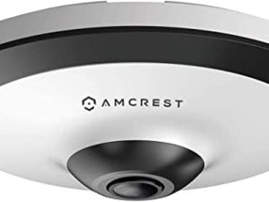 Amcrest Fisheye IP POE Camera ، 360 ° Panoramic 5-Megapixel POE IP Camera ، كاميرا داخلية لأمن عين السمكة ، رؤية ليلية 33 قدمًا ، ميزات IVS وعدد الأشخاص ، تسجيل MicroSD ، IP5M-F1180EW-V2 (أبيض)