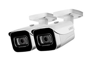 كاميرا Lorex E841CA-E للأماكن الداخلية / الخارجية بدقة 4K فائقة الدقة IP رصاصة ، 2.8 مم ، رؤية ليلية 130 قدمًا ، رؤية ليلية ملونة ، أبيض (عبوتان)