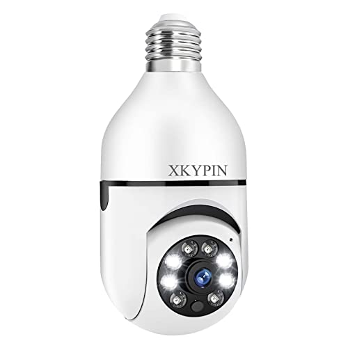 XKYPIN Security Camera Wireless WiFi Cam Bulb Light Socket Outdoor 1080P Pan Tilt Smart 360 درجة Panoramic IP Surveillance Cam with Color Night Vision Detection Floodlight Alarm Indoor E27 XKYPIN Security Camera Wireless WiFi Cam Bulb Light Socket Outdoor 1080P Pan Tilt Smart 360 درجة Panoramic IP Surveillance Cam with Color Night Vision Detection Floodlight Alarm Indoor E27