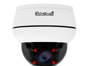 كاميرا JideTech Outdoor 4K PTZ POE الخارجية ، كاميرا قبة IP بدقة 8 ميجابكسل مع زووم بصري 5X ، رؤية ليلية بالأشعة تحت الحمراء للكشف عن الإنسان / الحركة ، مدمج في صوتين