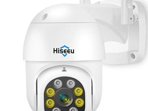 Hiseeu 5MP 360 ° Pan Tilt Camera WiFi Security Camera تتبع الحركة في الهواء الطلق Floodlight Light Alarm ، Color Night Vision ، PC & Mobile View Remote ، Two-Way Audio Security Camera