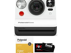 كاميرا Polaroid Originals Now i-Type Instant Film Camera (أبيض وأسود) مع حزمة قماش تنظيف فورية ملونة وألياف دقيقة (3 عناصر)