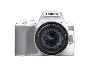كاميرا كانون EOS REBEL SL3 الرقمية ذات العدسة الأحادية العاكسة مع مجموعة عدسات EF-S 18-55mm ، وواي فاي مدمج ، و Dual Pixel CMOS AF وشاشة تعمل باللمس متغيرة الزاوية مقاس 3.0 بوصة ، أبيض