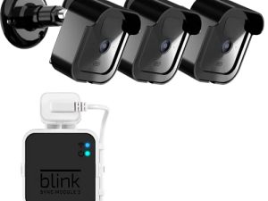 Sonomo Blink Outdoor Camera Wall Mounts 3PCS ، غطاء مبيت واقي مانع لتسرب الماء مع وحدة مزامنة وميض 2 منفذ تركيب لملحقات نظام كاميرا الأمن الداخلي والخارجي (خارجي - أسود)