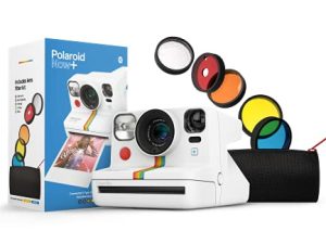 Polaroid Now + White (9062) - كاميرا فيلم فورية متصلة بالبلوتوث من النوع I مع مجموعة فلتر عدسة إضافية