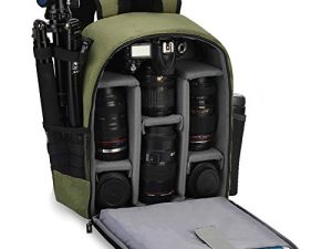 حقيبة ظهر كاميرا كادين احترافية لكاميرا DSLR / SLR عديمة المرآة مقاومة للماء ، جراب كاميرا متوافق مع ملحقات كاميرا نيكون وكاميرا نيكون من سوني أخضر