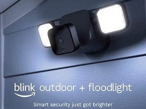 Blink Outdoor الجيل الثالث + Floodlight - لاسلكي ، عمر بطارية مدته سنتان ، حامل كشاف عالي الدقة وكاميرا أمان ذكية ، 700 لومن ، كشف الحركة ، تم إعداده في دقائق - مجموعة كاميرا واحدة (أسود)