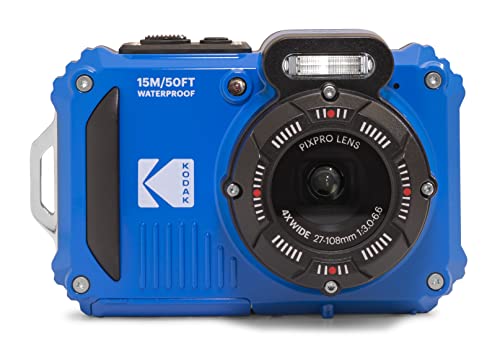 KODAK PIXPRO WPZ2 كاميرا رقمية مقاومة للماء وعرة 16 ميجابكسل 4X زووم بصري 2.7 بوصة LCD فيديو عالي الدقة ، أزرق KODAK PIXPRO WPZ2 كاميرا رقمية مقاومة للماء وعرة 16 ميجابكسل 4X زووم بصري 2.7 بوصة LCD فيديو عالي الدقة ، أزرق
