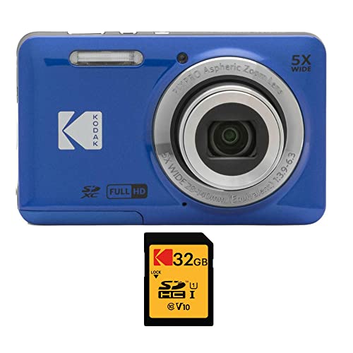 كاميرا KODAK PIXPRO Friendly Zoom FZ53 الرقمية (زرقاء) مع حزمة بطاقة 16 جيجابايت كاميرا KODAK PIXPRO Friendly Zoom FZ53 الرقمية (زرقاء) مع حزمة بطاقة 16 جيجابايت