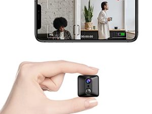 ميني جاسوس كاميرا خفية 4K واي فاي مربية كاميرا لاسلكية PIR كاميرات مراقبة داخلية صغيرة مع تنبيهات الكشف عن الحركة الحية للرؤية الليلية 100 يوم في وضع الاستعداد كاميرا مراقبة سرية صغيرة للمنزل