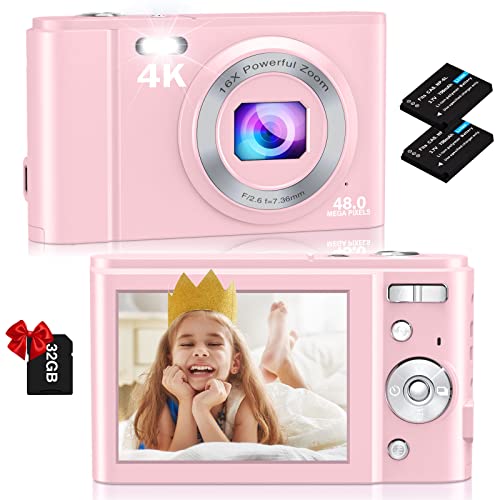 كاميرا رقمية ، كاميرا نسويلا 4K FHD 48 ميجابكسل للأطفال مع بطاقة 32 جيجا بايت ، كاميرا مدمجة بوينت آند شوت ، شاشة إل سي دي 2.8 بوصة ، تكبير رقمي 16X ، كاميرا أطفال صغيرة محمولة للمراهقين والطلاب والأطفال (وردي) كاميرا رقمية ، كاميرا نسويلا 4K FHD 48 ميجابكسل للأطفال مع بطاقة 32 جيجا بايت ، كاميرا مدمجة بوينت آند شوت ، شاشة إل سي دي 2.8 بوصة ، تكبير رقمي 16X ، كاميرا أطفال صغيرة محمولة للمراهقين والطلاب والأطفال (وردي)