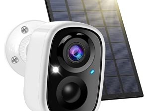 Smmvinnr Solar Security Camera Wireless Outdoor ، 2.4 جيجا هرتز WiFi كاميرا خارجية لاسلكية مع لوحة 1.6W ، رؤية ليلية 1080 بكسل ، كشف الحركة ، كاميرا IP65 تعمل بالطاقة الشمسية مقاومة للماء لأمن المنزل