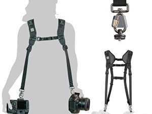 BlackRapid Double Breathe Camera Harness ، تصميم موثوق به لكاميرا SLR واحدة أو اثنتين ، DSLR ، كاميرات بدون مرآة