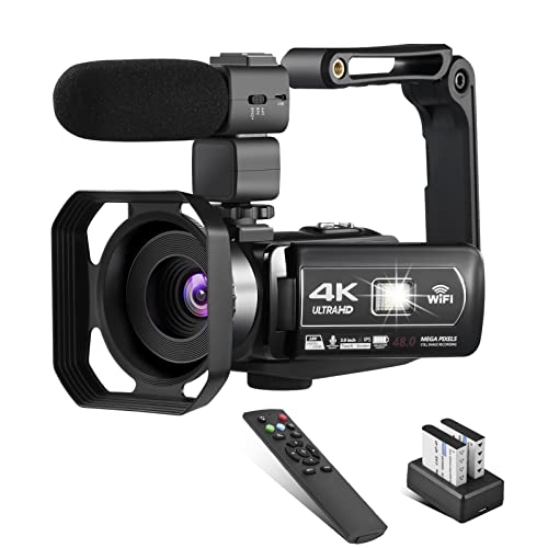 كاميرا فيديو OIEXI بدقة 4K 18X ، تقريب رقمي قوي ، 48 ميجابكسل 3.0 بوصة ، كاميرا فيديو مدمجة لـ YouTube ، كاميرا فيديو تعمل باللمس قابلة للدوران 270 درجة مع ميكروفون ، رؤية ليلية بالأشعة تحت الحمراء وبطاريتان (أسود) كاميرا فيديو OIEXI بدقة 4K 18X ، تقريب رقمي قوي ، 48 ميجابكسل 3.0 بوصة ، كاميرا فيديو مدمجة لـ YouTube ، كاميرا فيديو تعمل باللمس قابلة للدوران 270 درجة مع ميكروفون ، رؤية ليلية بالأشعة تحت الحمراء وبطاريتان (أسود)