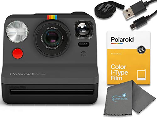 كاميرا Polaroid Now I-Type Instant Film - حزمة سوداء مع مجموعة أفلام ملونة من النوع i (8 صور فورية) وقماش تنظيف Lumintrail كاميرا Polaroid Now I-Type Instant Film - حزمة سوداء مع مجموعة أفلام ملونة من النوع i (8 صور فورية) وقماش تنظيف Lumintrail