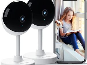 كاميرا مراقبة داخلية من owltron ، عبوتان من كاميرات الكلب 1080P لأمن المنزل وكاميرا WiFi مع رؤية ليلية ، واكتشاف الحركة البشرية ، ومربية صوت ثنائية الاتجاه / مراقبة الكلب / الطفل مع الكاميرا ، متوافقة مع Alexa