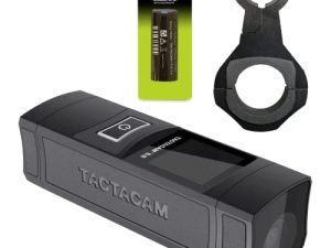 TACTACAM 6.0 Action Camera ، 4k 60 FPS ، تكبير 8X ، مقاوم للماء ، تثبيت صورة متكامل ، تشغيل بلمسة واحدة (6.0) بطارية بديلة + خيارات تركيب (حامل أسطواني)
