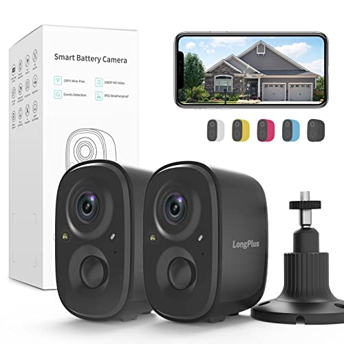 LongPlus 2 Pack Wireless Outdoor Security Camera ، كاميرا أمان لاسلكية تعمل بالبطارية لأمن المنزل ، كاميرا واي فاي لاسلكية مع اكتشاف AI ، رؤية ليلية ملونة ، ضوء كشاف ، صوت ثنائي الاتجاه ، 2.4 جيجا هرتز فقط LongPlus 2 Pack Wireless Outdoor Security Camera ، كاميرا أمان لاسلكية تعمل بالبطارية لأمن المنزل ، كاميرا واي فاي لاسلكية مع اكتشاف AI ، رؤية ليلية ملونة ، ضوء كشاف ، صوت ثنائي الاتجاه ، 2.4 جيجا هرتز فقط