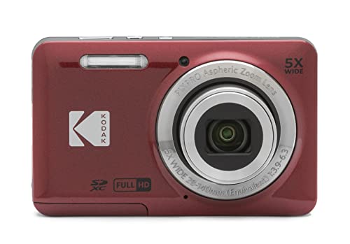 كاميرا KODAK PIXPRO Friendly Zoom FZ55-RD الرقمية بدقة 16 ميجابكسل مع زووم بصري 5X بزاوية عريضة 28 مم وشاشة إل سي دي 2.7 بوصة (أحمر) كاميرا KODAK PIXPRO Friendly Zoom FZ55-RD الرقمية بدقة 16 ميجابكسل مع زووم بصري 5X بزاوية عريضة 28 مم وشاشة إل سي دي 2.7 بوصة (أحمر)