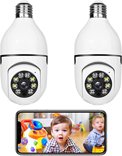 2 PCS Light Socket Security Cameras Wireless Outdoor WiFi Light Bu Lb Security Camera ، Color Night Vision ، صوت ثنائي الاتجاه ، 2.4G WiFi ، تتبع الحركة ، Full Hd 1080p Wireless Light Cameras لأمن المنزل 2 PCS Light Socket Security Cameras Wireless Outdoor WiFi Light Bu Lb Security Camera ، Color Night Vision ، صوت ثنائي الاتجاه ، 2.4G WiFi ، تتبع الحركة ، Full Hd 1080p Wireless Light Cameras لأمن المنزل