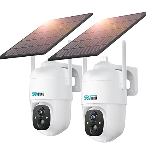 【2K ، AI】 قطعتان من الكاميرات اللاسلكية CQ1 في الهواء الطلق ، وكاميرا أمان طاقة بطارية WiFi تعمل بالطاقة الشمسية من SOVMIKU ، وكاميرا مراقبة PTZ بدقة 3 ميجابكسل بزاوية 360 درجة مع أضواء كاشفة صوتية ثنائية الاتجاه ، وكشف ذكي للرؤية الليلية ، وتطبيق Vicohome 【2K ، AI】 قطعتان من الكاميرات اللاسلكية CQ1 في الهواء الطلق ، وكاميرا أمان طاقة بطارية WiFi تعمل بالطاقة الشمسية من SOVMIKU ، وكاميرا مراقبة PTZ بدقة 3 ميجابكسل بزاوية 360 درجة مع أضواء كاشفة صوتية ثنائية الاتجاه ، وكشف ذكي للرؤية الليلية ، وتطبيق Vicohome